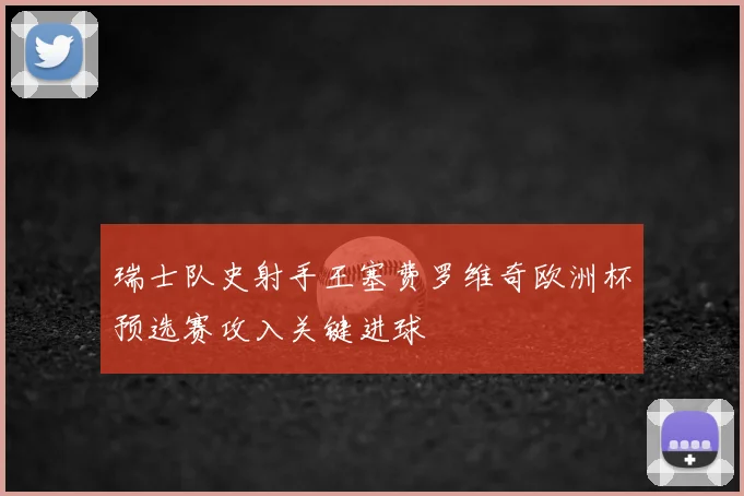 瑞士队史射手王塞费罗维奇欧洲杯预选赛攻入关键进球